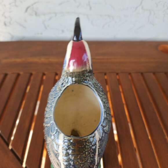 Vintage 1950s Ball Bros Ceramic Quail Bird Figurine Planter Vase 7.3" Tall - Picture 8 of 13